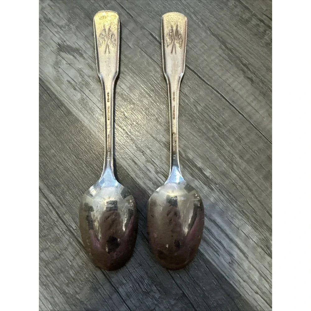 International 1776-1976 Bicentennial Silver-plated Spoons Lot Of 9
